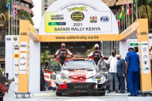 Jean Todt, Uhuru Kenyatta, Sebastien Ogier ,Julien Ingrassia