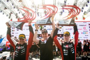 Kalle Rovanpera,  Jonne Halttunen, Jari-Matti Latvala